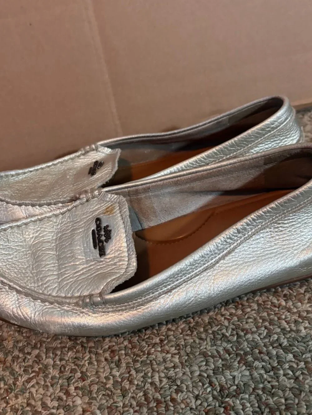 Coach Metallic Silver Women's Loafers